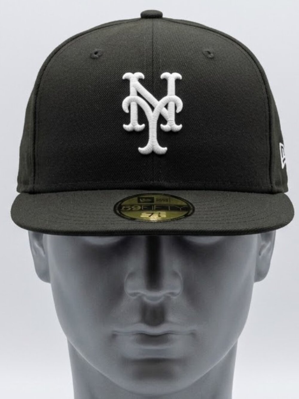 MLB New York Mets Black with White 59FIFTY Fitted Cap